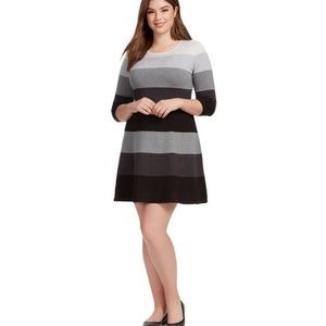 Jessica Howard Monochrome Stripe Sweater Dress